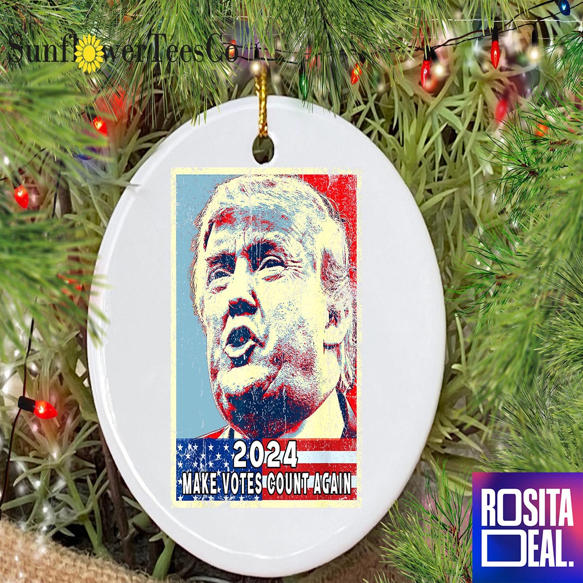 Trump 2024 Make Votes Count Again Christmas Ornament Rosita Deal