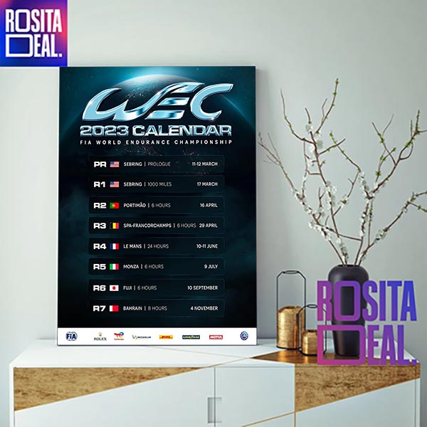 WEC 2023 Calendar FIA World Endurance Championship Decorations Poster