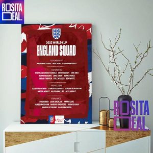 England 2022 FIFA World Cup Squad Decorations Poster Canvas